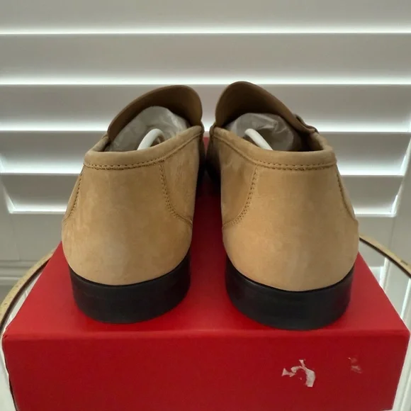 Salvatore Ferragamo Grandioso Suede Loafer camel color Men's size 12E. Ret. $850
